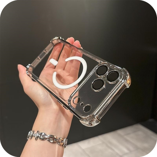 iPhone 17 Corner Airbags Magnetic Shockproof Ice-Clear Case