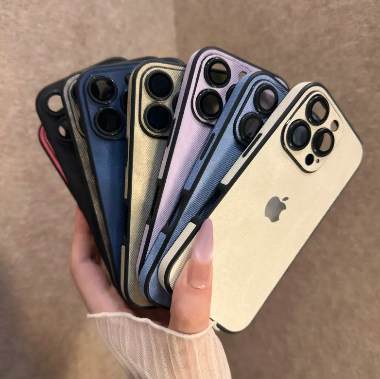 Electroplated Denim Pattern iPhone Case